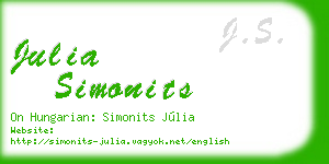 julia simonits business card